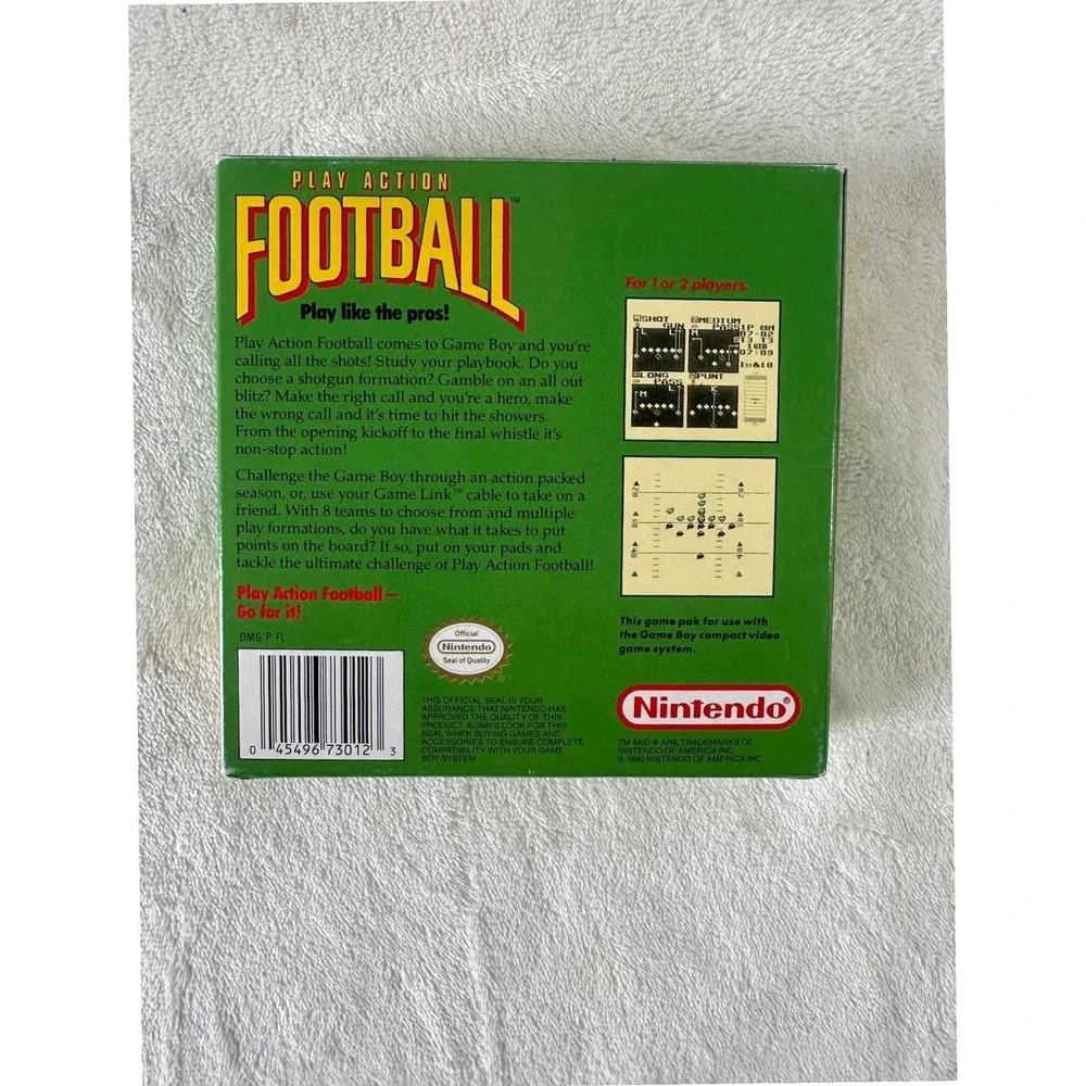 Nintendo Game Boy Play Action Football CIB Complete Box Manual & Poster